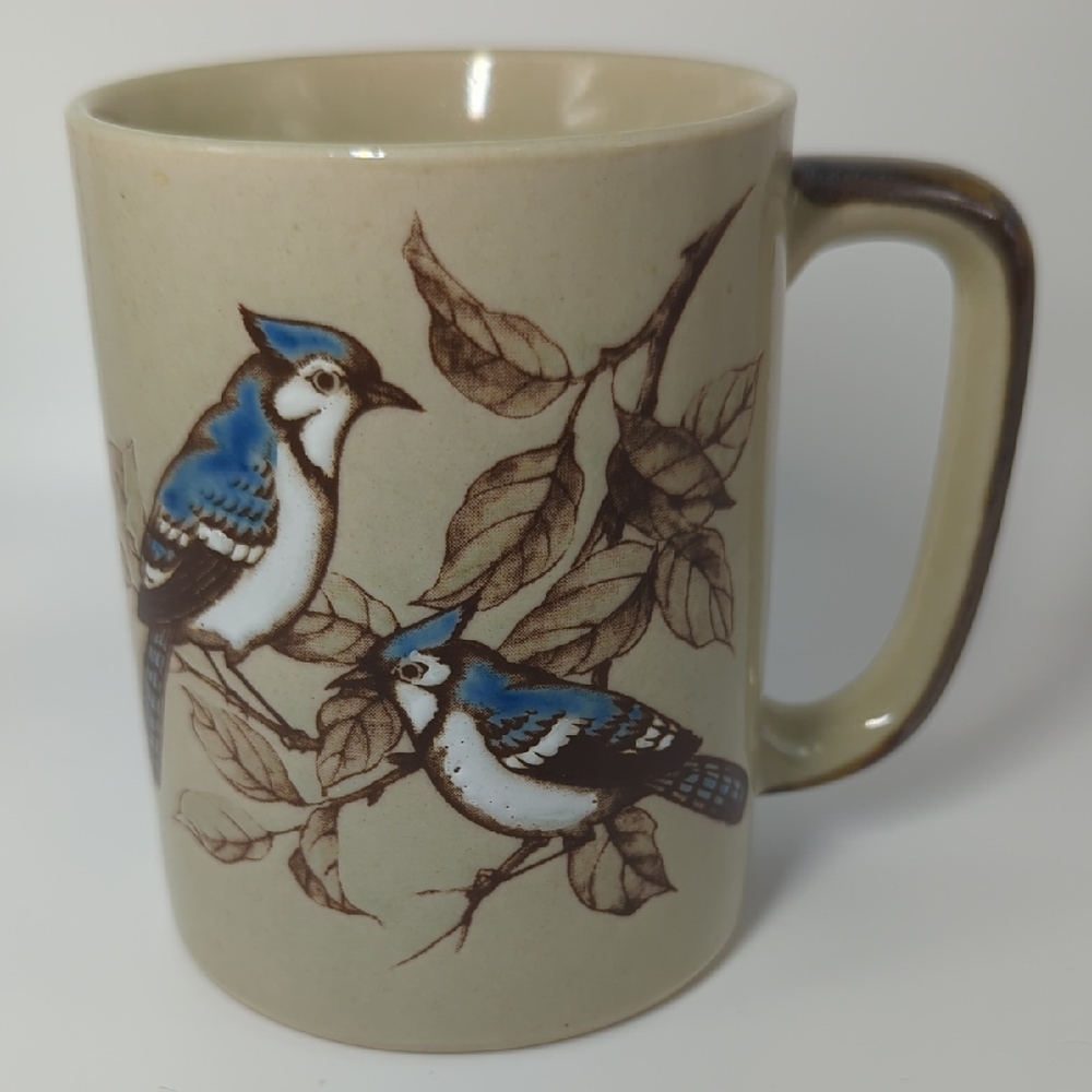 Vintage Embossed Otagiri Bluejay Mug